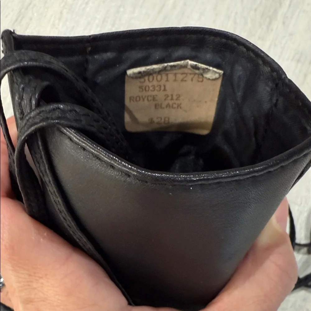 Vintage Royce Leather Black Passport Lanyard